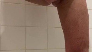Jerk off and cum in the shower
