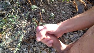 A Good Cumshot in Public on the Mount of Big Fat Dick, The Guy Wants to Suck It!
