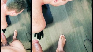 brownie surprised cream while working out