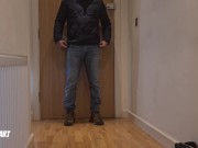 TEASING a REAL DELIVERY Guy Bending Over in a MINI DRESS - No PANTIES, No BRA  4/16