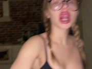 A schoolgirl gives a hot blowjob to a neighbor’s boy 14/16