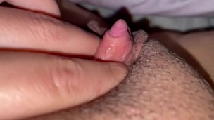 Playing With Big Clit Close Up Fat Pussy