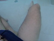 Flashing my dick in front of a girl in public pool and helps me masturbate with cumshot - MissCremy 1/16