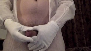 Worshipping my body and playing with my uncut cock, my first cosplay