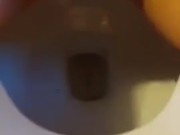 Hairy pussy peeing in toilet 