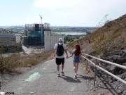 Hiking date with petite redhead spinner 3/16
