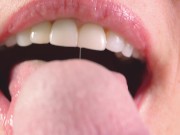 Close up blowjob, playing with my husbands hard cock head 1/16