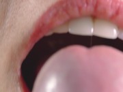 Close up blowjob, playing with my husbands hard cock head 10/16