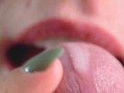 Close up blowjob, playing with my husbands hard cock head 14/16