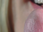Close up blowjob, playing with my husbands hard cock head 16/16