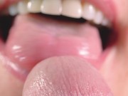 Close up blowjob, playing with my husbands hard cock head 5/16