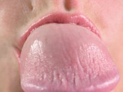 Close up blowjob, playing with my husbands hard cock head 6/16