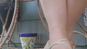 Sandals and Toes - Aderes Quin Shows Off Her Toes in Sandals - Fresh Pedicure - Wiggling Toes