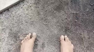 Playing in the dirt with my feet 