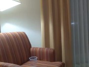Pissing all over hotel chair and then drinking it while jacking my fat cock off 1/16