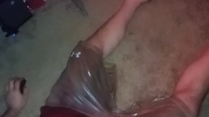 Second camera self piss, soaking under armour shorts