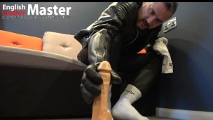 Leather daddy gives you a sock job with dirty white sports socks POV PREVIEW