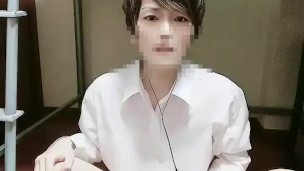 イケメン日本人のＭ字開脚オナニー！大股開きで大量射精！026