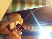 Milf taking a smoke and play break from painting 12/16