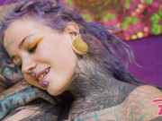 Tattoo Cute Girl Masturbating, Playing With Her Pussy And Ass, Rides Her Anal With A Huge Dildo And Gapes Prolapse 9/16