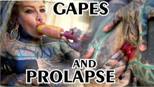 Tattoo Busty Girl Masturbating, Playing With Her Pussy And Ass, Rides Her Anal With A Big Toy And Gapes Prolapse TATTOO girl