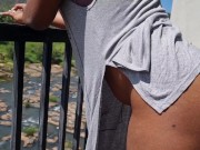 Exhibitionist Hot Latina on a HOTEL BALCONY Flashing Her THICK BOOTY - UPSKIRT No PANTIES 12/16