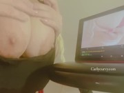 I look at my pictures and tease my boobs and nipples!  14/16