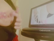 I look at my pictures and tease my boobs and nipples!  15/16