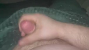 Chubby man’s load spreads onto his blanket