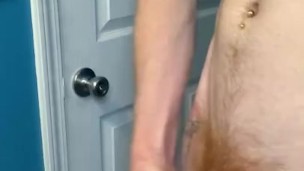Unshaven ginger twink masturbates 