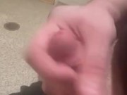 Masterbating inside a grocery store ending in big cumshot on the floor