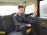 Female Fake Taxi Brunette with massive tits driving a taxi and having sex with customer 2/16