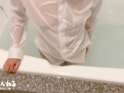 【密着混浴ローション風呂】全身ヌルヌルで感度MAX! 生ハメ立ちバックSEX 素人/パイズリ/手コキ/ハメ撮り/個人撮影/まろちゃんねる 4/16