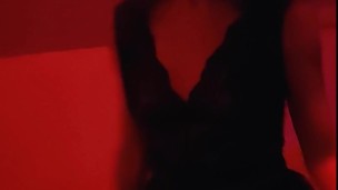 Young wife dancing and blowjob under red light
