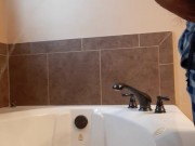 Bathtub Pissing With A Hard Cock 12/16