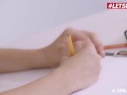 A GIRL KNOWS - Lesbian Teacher Lucy Li Shows Her Student Darcia Lee How To Lick Pussy 2/16