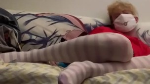 Femboy teases then uses a vibrator