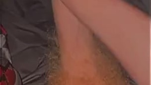 Gay male stroking his big white Dick 