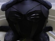 WWM - Black Corset and Zentai Inflation 14/16