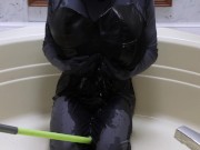WWM - Black Corset and Zentai Inflation 4/16