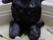 WWM - Black Corset and Zentai Inflation 6/16