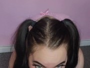 Sloppy Pigtails Dildo Blowjob 6/16