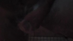 Solo jerk in the shower. Washing off the day with a little play time