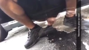 Black big dick Pissing like a dog 