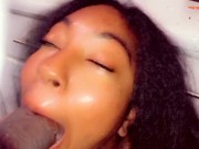I wasn’t making dinner fast enough so he came in an fuck my wet throat bbc vs small ebony ahegao