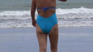 First time latina mom enjoys sex with stepson on the beach, blowjobs, fucks, cumshots