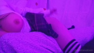 Humping pillow compilation skinny babe teen egirl lesbian rubbing pussy in Japan uniform 18