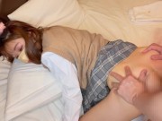 『初めてのアナル中出し』色白美少女のビショ濡れパイパンまんこ＆ケツ穴丸見え2穴責め！♡素人カップル/スタイル抜群/AF/ハメ撮り/コスプレ/制服/無修正/English subtitles 8/16