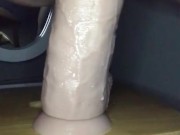 Stretching my pussy with a dildo in my ass 