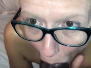 Milf sucking bbc. She had a hard time putting a magnum on me. XL in the future. Priceless look! 😉 5/16